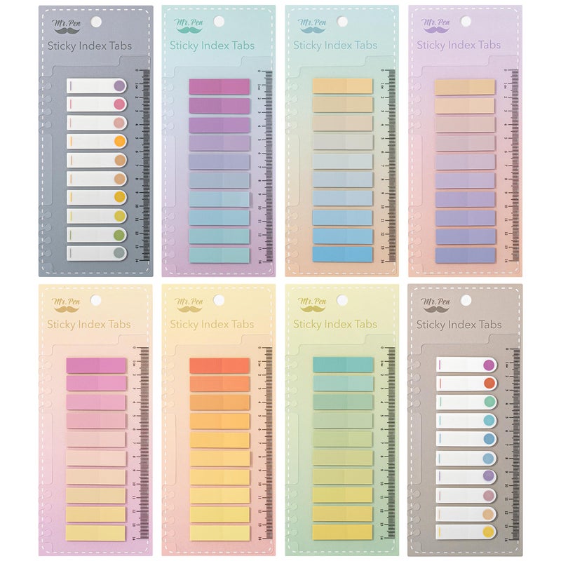 Mr. Pen Mr Pen Colorful Sticky Tabs 1600 pcs Translucent Page Markers WaterResistant Book Tabs for Annotating Bible Study Planning Indexing Document Organization - Image 2
