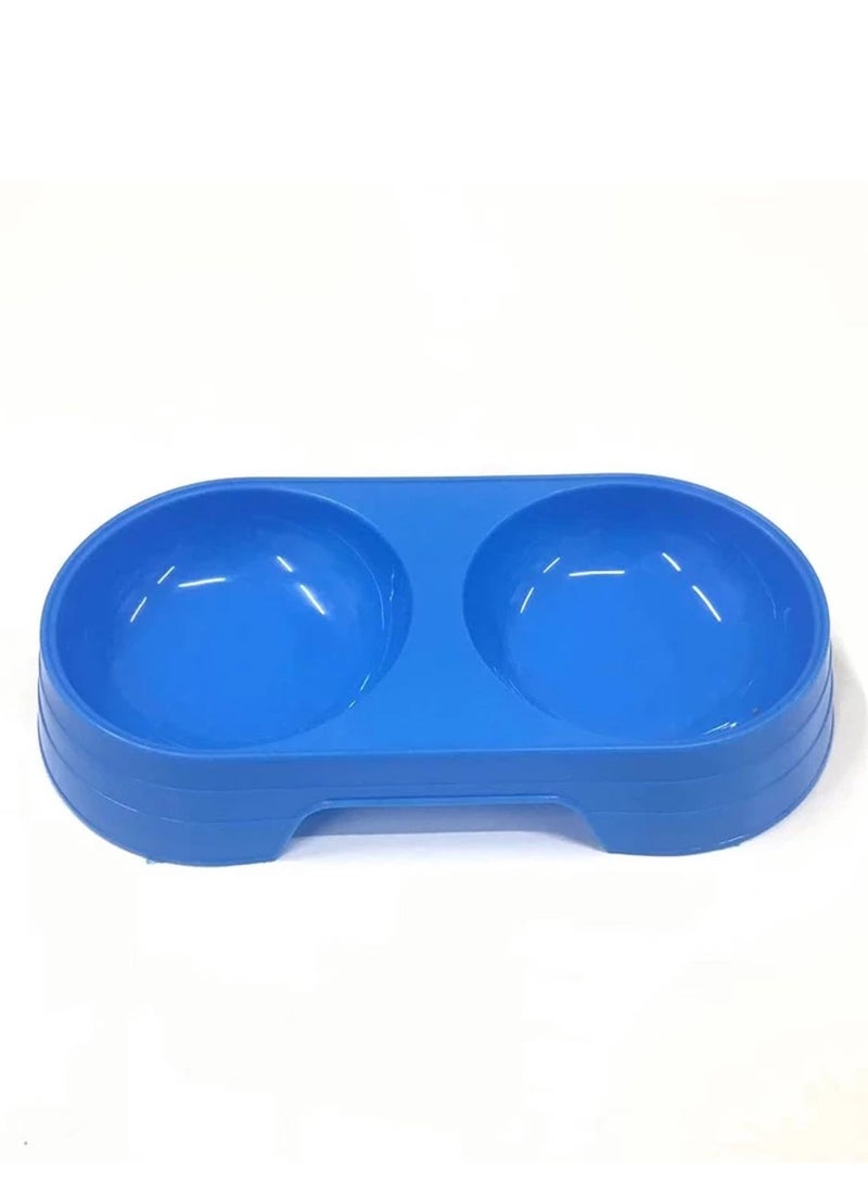 Double-Eye Plastic Bowl for Pets - Food and Water Serving, Durable & Easy to Clean - Image 1