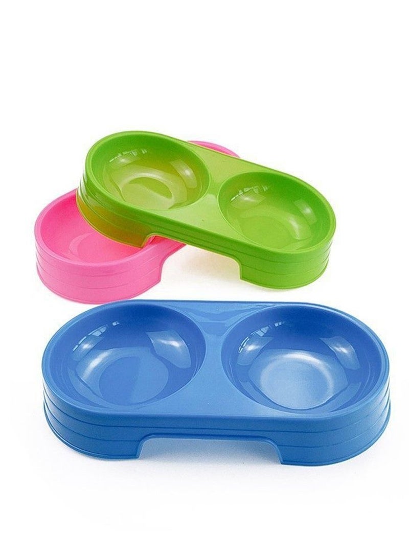 Double-Eye Plastic Bowl for Pets - Food and Water Serving, Durable & Easy to Clean - Image 2