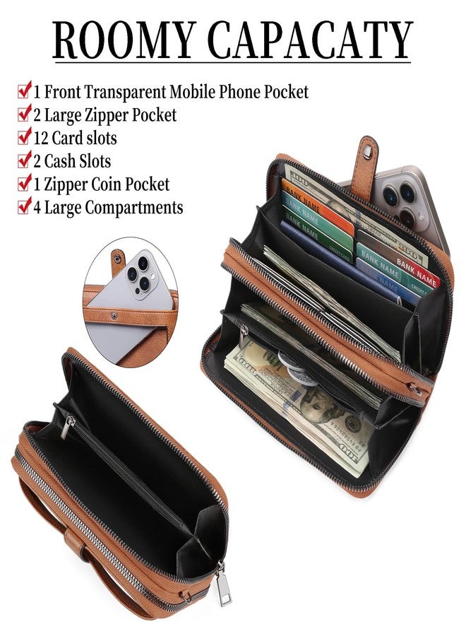 FALAN MULE Small Crossbody Bag for Women,Cell Phone Wallet Wristlet Purse with Credit Card Slots - Image 4