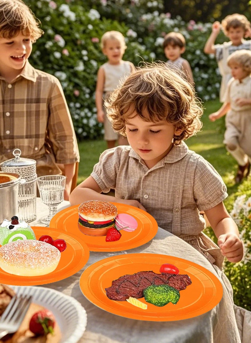 HomarKet 200 Pcs Disposable Paper Plates and Napkins,25 Guest Party Supplies Dinnerware Set Include Scalloped Plates Paper Napkin Cup Straw Plastic Spoon Fork Knive for Party,Wedding, - Image 4