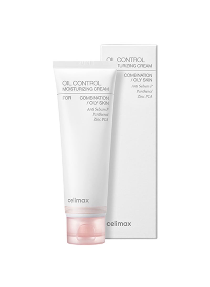 celimax CELIMAX Oil Control Moisturizing Cream, Lightweight Face Cream for Oily and Acne-Prone Skin, Hydrating and Balancing Formula with Soothing Botanicals, Daily Moisturizer for Clear, Matte Skin, 80ml  - Image 1