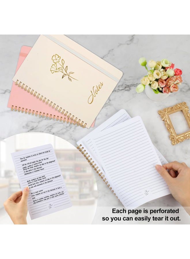 Joyberg Aesthetic Spiral Notebook, 2PCS Cute Notebook, 8.3" x 6" Notebook For Women, A5 Spiral Journal Notebook for Office/School/Home (Pink & Beige) - Image 4