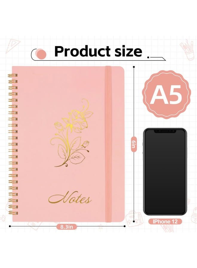 Joyberg Aesthetic Spiral Notebook, 2PCS Cute Notebook, 8.3" x 6" Notebook For Women, A5 Spiral Journal Notebook for Office/School/Home (Pink & Beige) - Image 2