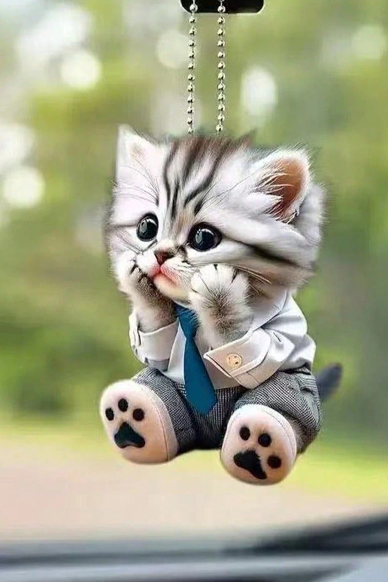 Car Hanging Ornament Car Decoration with a Cute Cat Design – Car Accessories Adding an Elegant Touch to Your Car Decor - Image 1
