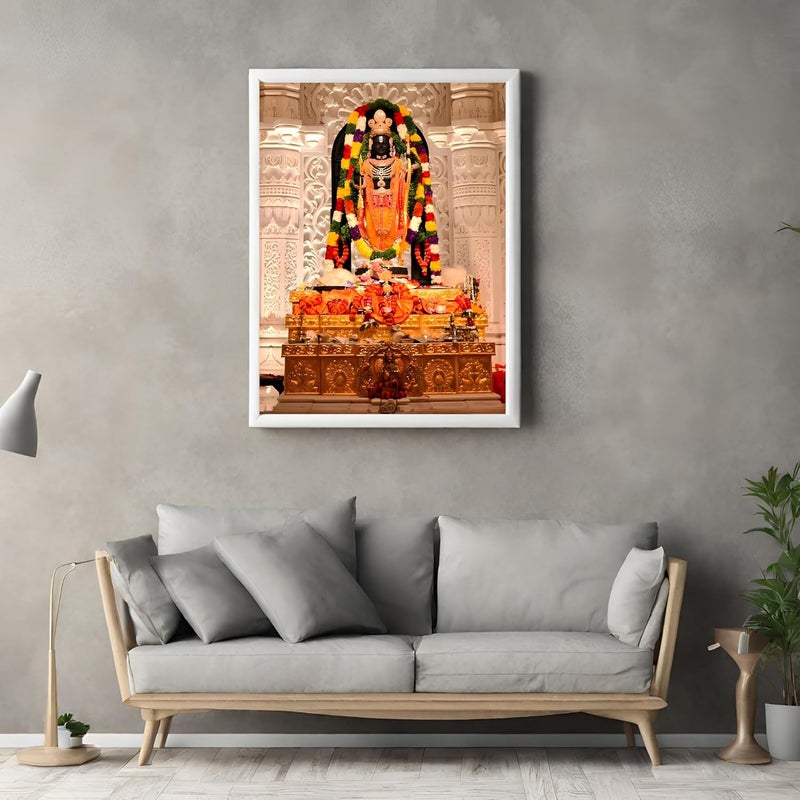 Frame House Shree Ram Murti Of Ayodhya Photo Frame For Home and Office And Pooja Room Of size 10X14 Inches 26X36 CM With Frame And Acrylic Glass - Image 3