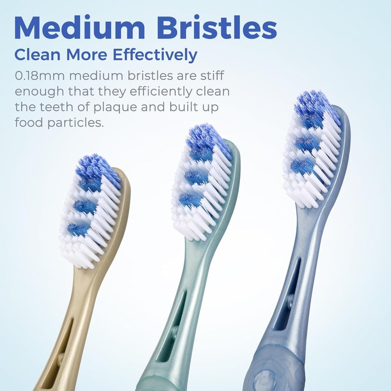 Oralphi Medium Toothbrushes for Adults - 6 Pack Whitening Toothbrush with Spiral Medium Bristles - Image 3