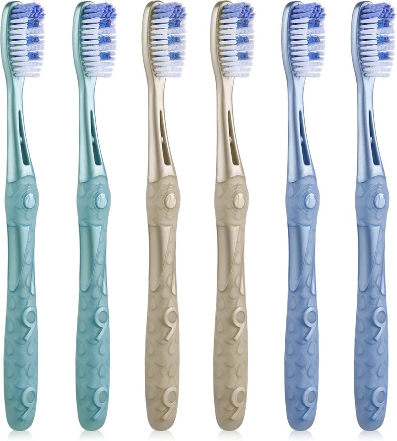 Oralphi Medium Toothbrushes for Adults - 6 Pack Whitening Toothbrush with Spiral Medium Bristles - Image 1