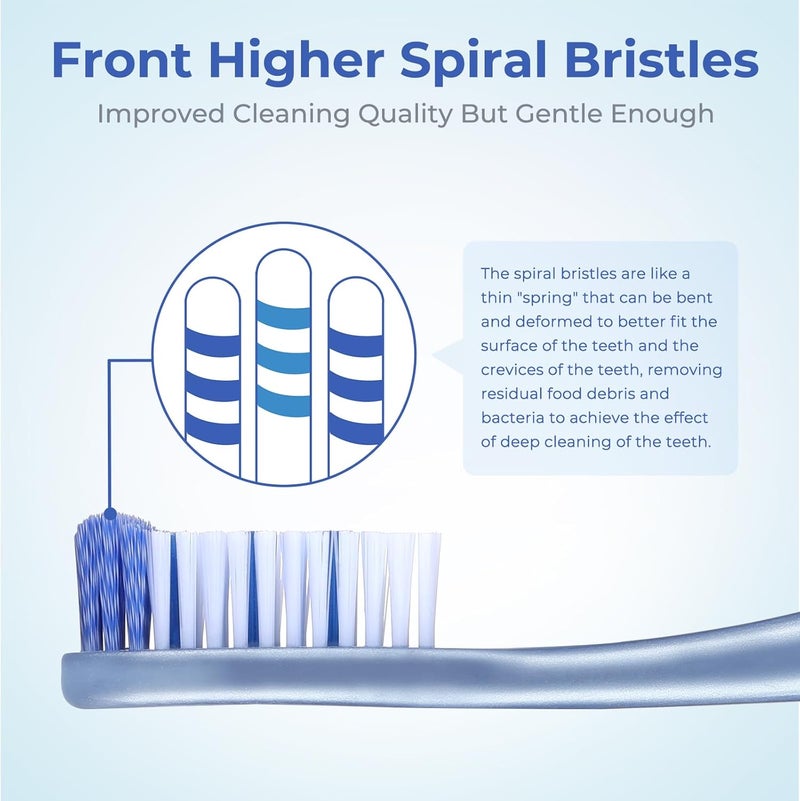 Oralphi Medium Toothbrushes for Adults - 6 Pack Whitening Toothbrush with Spiral Medium Bristles - Image 2