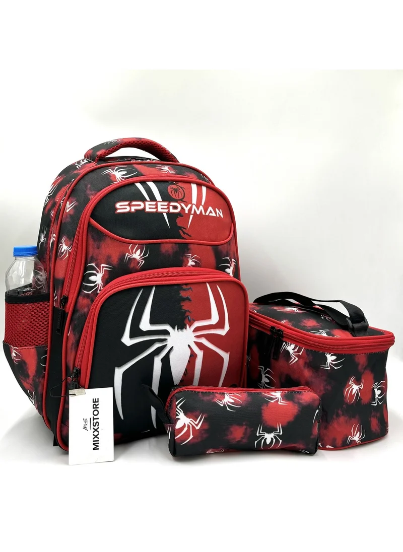 Mixx Store Character Patterned Orthopedic Primary School Backpack for Boys with Lunch Box and Pencil Case