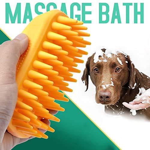 ZOOPOLR Pet Silicone Shampoo Brush for Long & Short Hair Medium Large Pets Dogs Cats,Shower Wash Curry Brush,Dog hair Products Accessories Dog Back Massage for Long & Short Hair Small Large Pets Dogs(Green) - Image 5