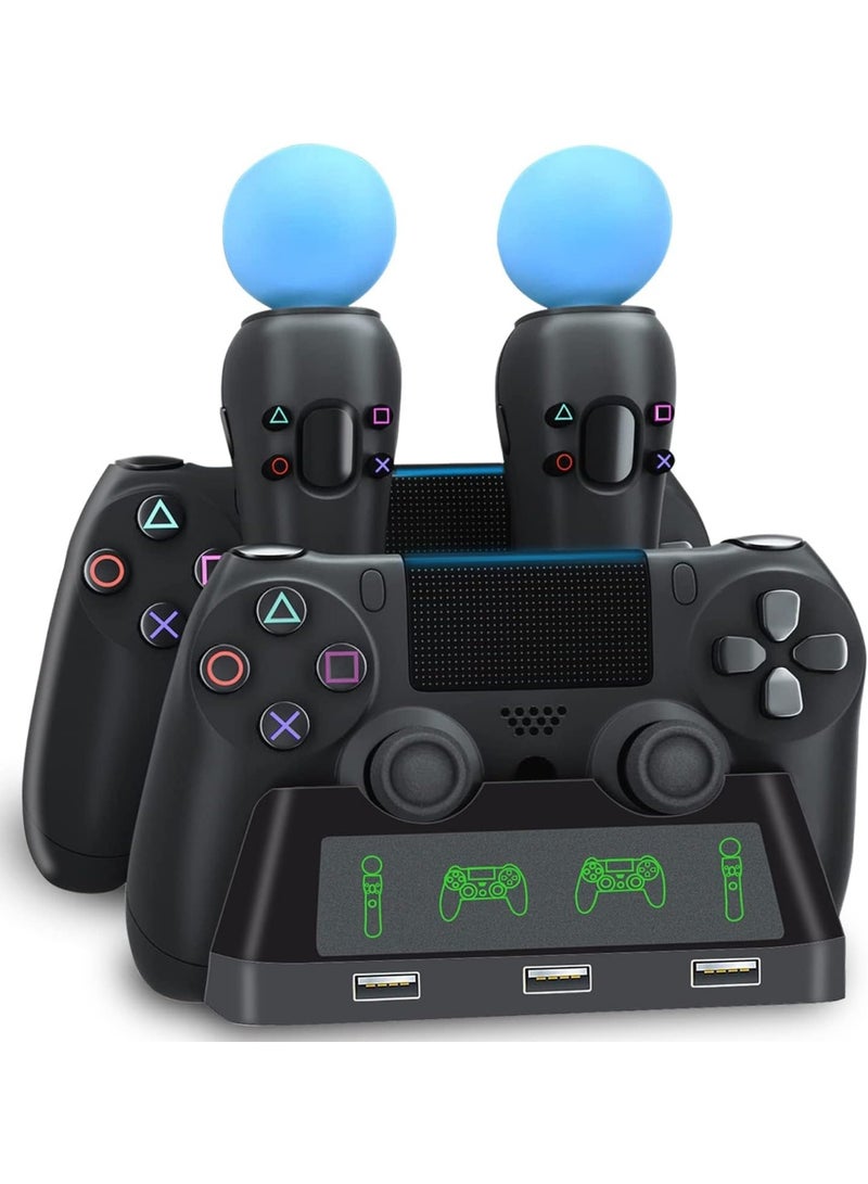 iplay Controller Charging Dock Station Fit for PS4, 4 in 1 PS Controller Charger Station, Fast Controller Charger with LED Indicator Compatible with PS4/Slim/PS4 Pro/PS VR Charging Dock(1 Pack) - Image 1