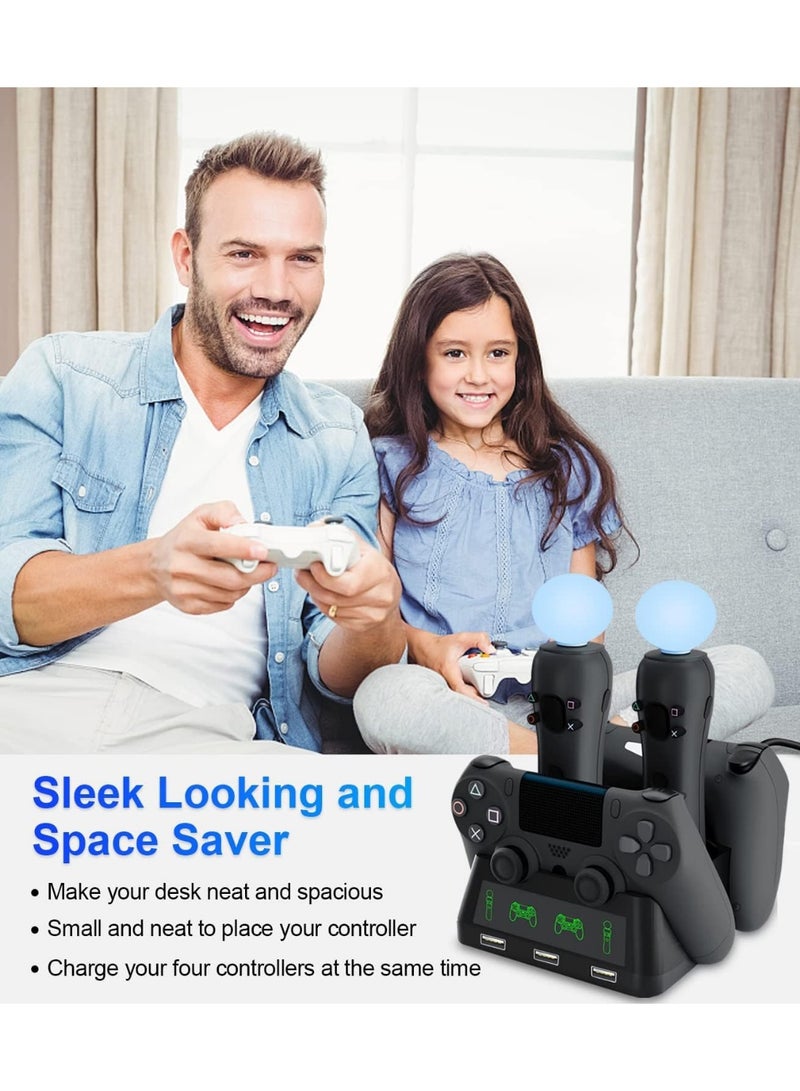 iplay Controller Charging Dock Station Fit for PS4, 4 in 1 PS Controller Charger Station, Fast Controller Charger with LED Indicator Compatible with PS4/Slim/PS4 Pro/PS VR Charging Dock(1 Pack) - Image 5