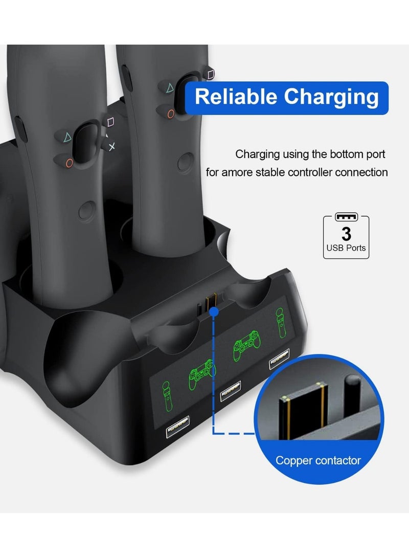 iplay Controller Charging Dock Station Fit for PS4, 4 in 1 PS Controller Charger Station, Fast Controller Charger with LED Indicator Compatible with PS4/Slim/PS4 Pro/PS VR Charging Dock(1 Pack) - Image 3