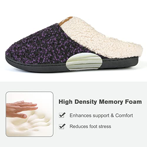 ULTRAIDEAS Women's Indoor Bedroom Slipper with Memory Foam, Gift for Women, Wool-Like House Shoe with Anti-Skid Rubber Sole for Ladies (5-6, Violet) - Image 4