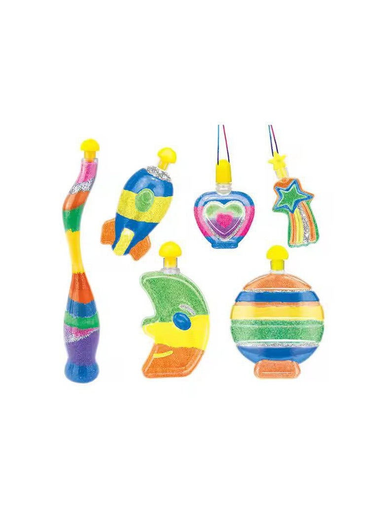 Sand Painting Magic Sand Kit for Kids Sand Art Activities with 6 Bottles and 7 Bags of Colored Sand with Glow in the Dark Sand Create Your Own Sand Art Arts & Crafts Gifts for Boys and Girls