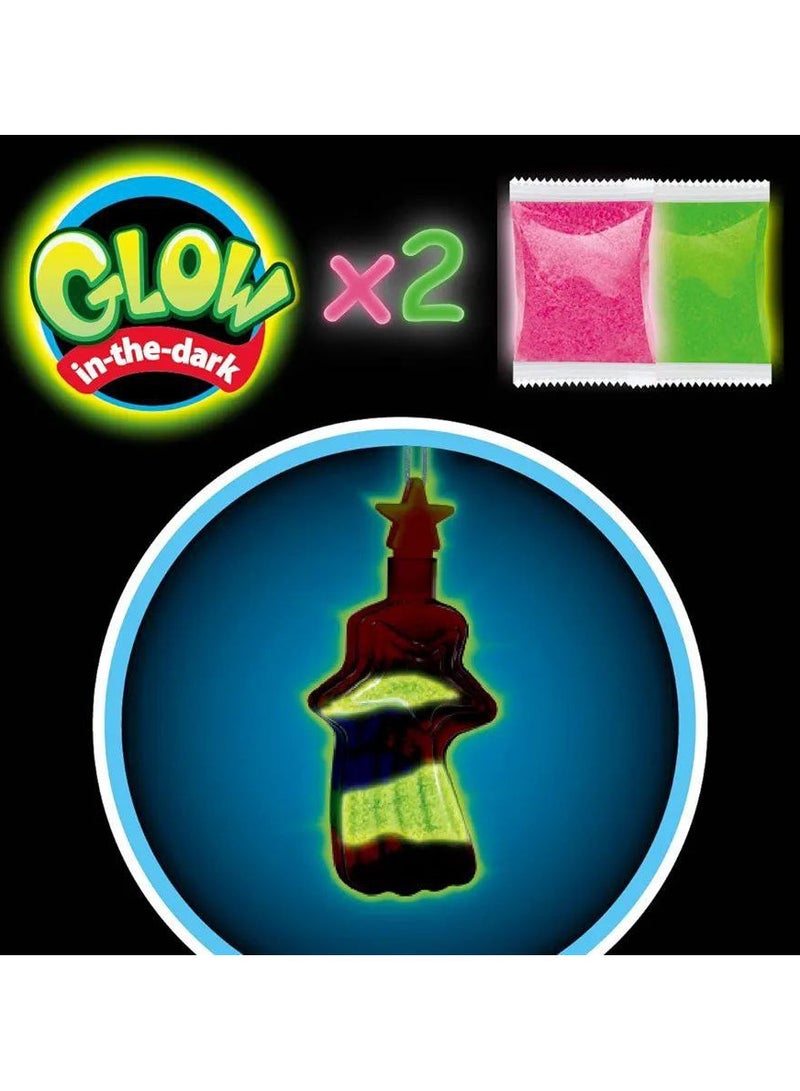 Sand Painting Magic Sand Kit for Kids Sand Art Activities with 6 Bottles and 7 Bags of Colored Sand with Glow in the Dark Sand Create Your Own Sand Art Arts & Crafts Gifts for Boys and Girls