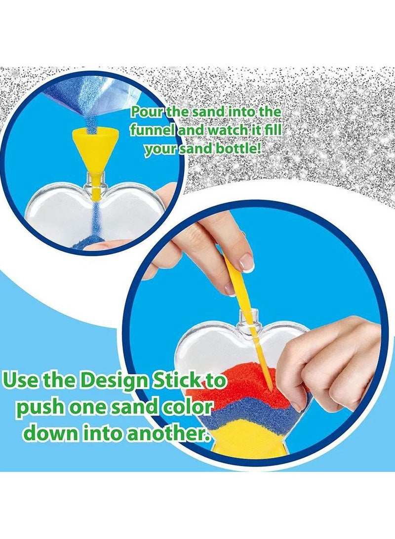 Sand Painting Magic Sand Kit for Kids Sand Art Activities with 6 Bottles and 7 Bags of Colored Sand with Glow in the Dark Sand Create Your Own Sand Art Arts & Crafts Gifts for Boys and Girls