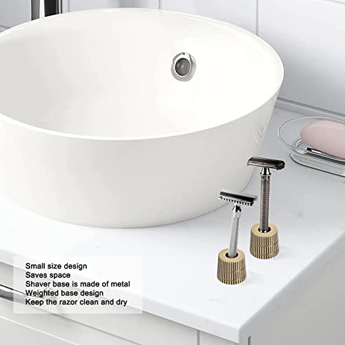 Brrnoo Metal Shaving Stand Base Shaving Stand Men Shaving Stand Double Edged Holder for Men Women Safety Holder Base Shaver Accessories - Image 5
