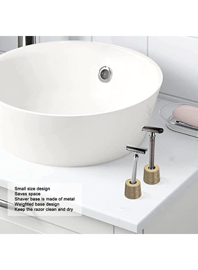 Brrnoo Metal Shaving Stand Base Shaving Stand Men Shaving Stand Double Edged Holder for Men Women Safety Holder Base Shaver Accessories - Image 4