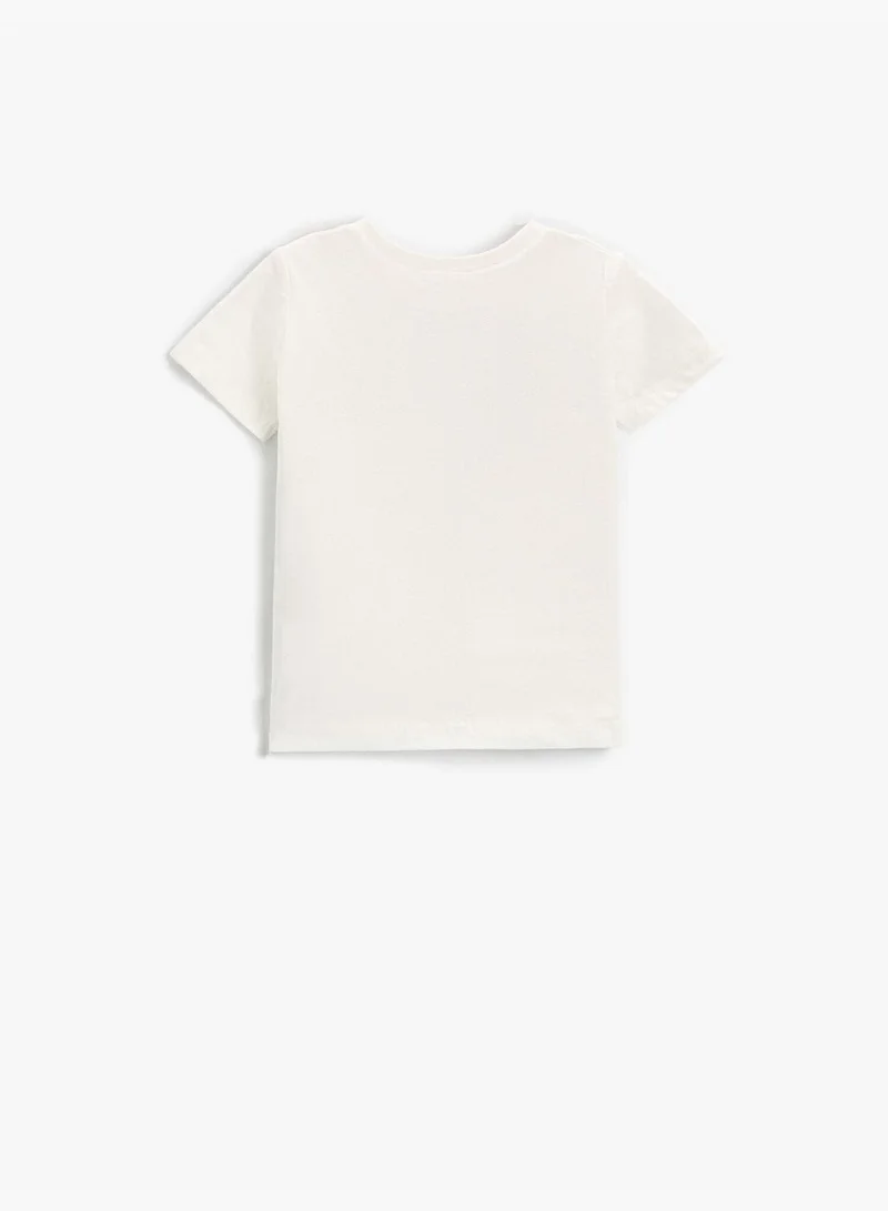 KOTON Printed Short Sleeve T-Shirt Cotton
