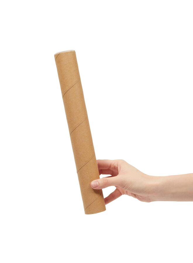 12pcs Kraft Paper Shipping Tubes - Double-Walled Cardboard Poster Mailing Tubes with End Caps for Secure Document, Artwork Photo Storage and Mailing - Image 3