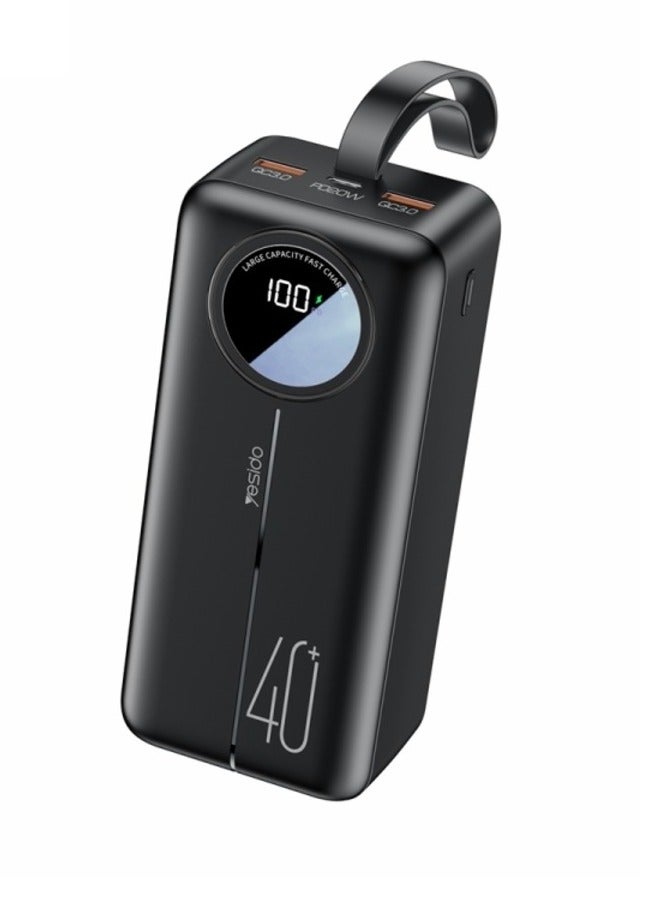 Yesido YP43 40000mAh Dual USB + Type-C Digital Display Fast Charging Power Bank(Black) - Image 1