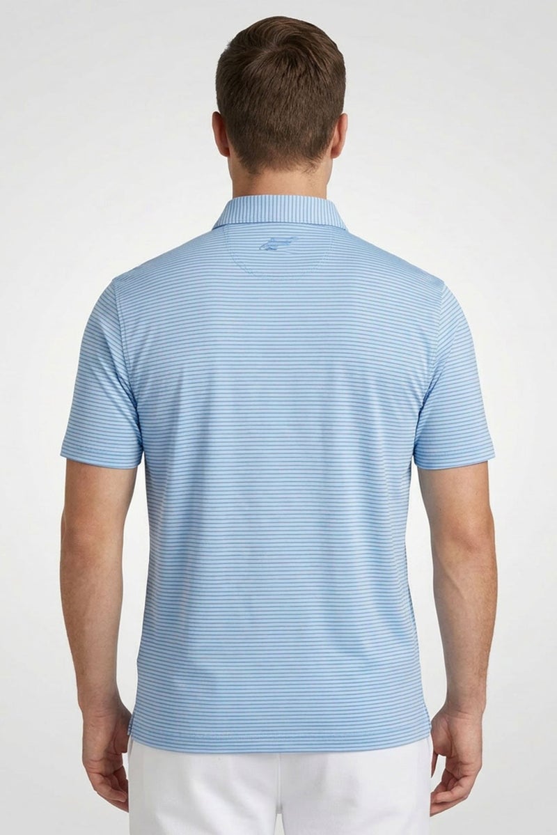 Greg Norman Men Sportswear Fit Short Sleeve Outdoor Polo Shirt, Light Blue - Image 4
