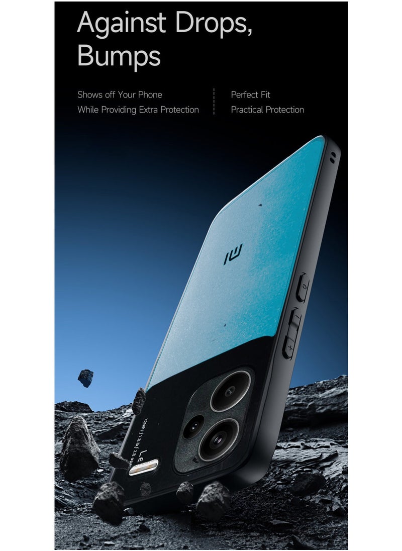 Wtech Liquid Silicone With Raised Cemera Lips Case Cover For Xiaomi Redmi Note 13 Pro+ / Redmi Note 13 Pro Plus 5G 2023 Black/Sky Blue  - Image 4
