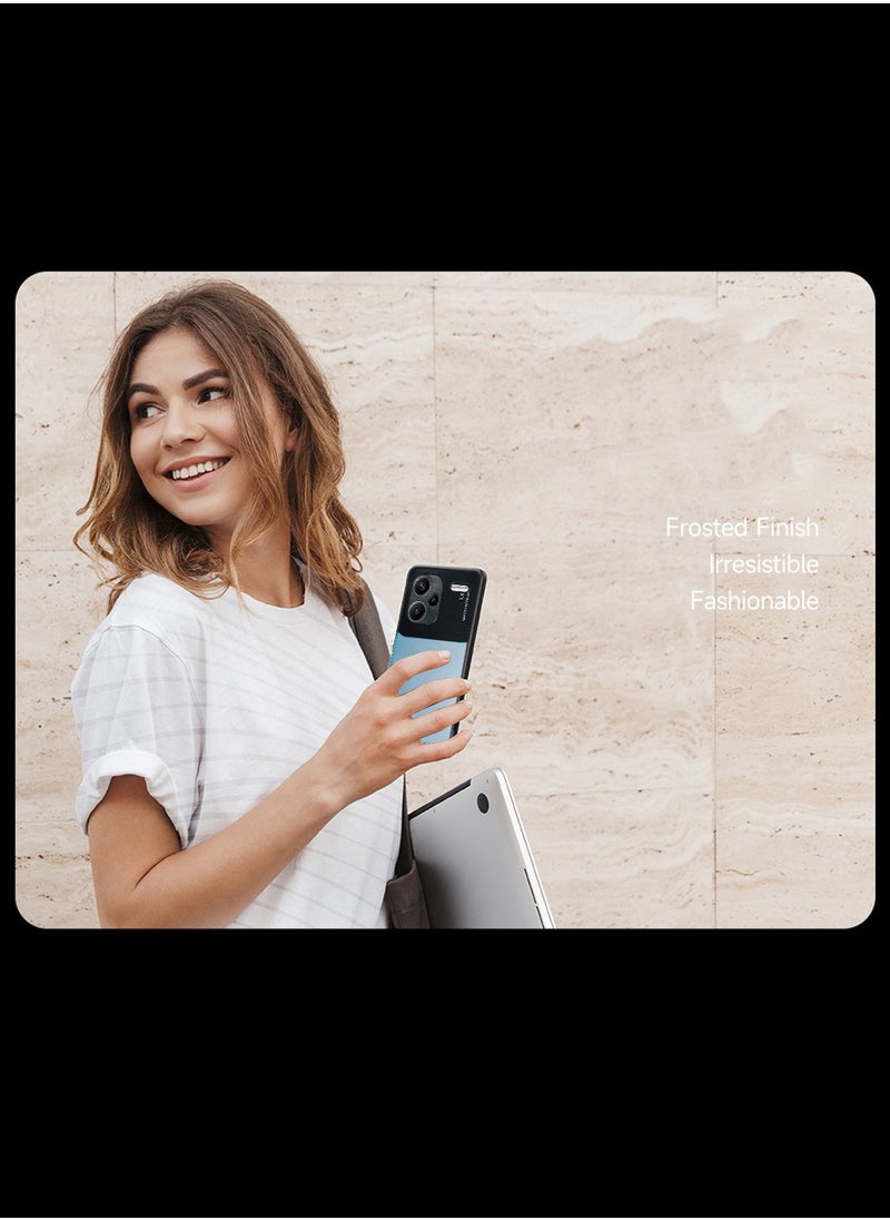 Wtech Liquid Silicone With Raised Cemera Lips Case Cover For Xiaomi Redmi Note 13 Pro+ / Redmi Note 13 Pro Plus 5G 2023 Black/Sky Blue  - Image 5