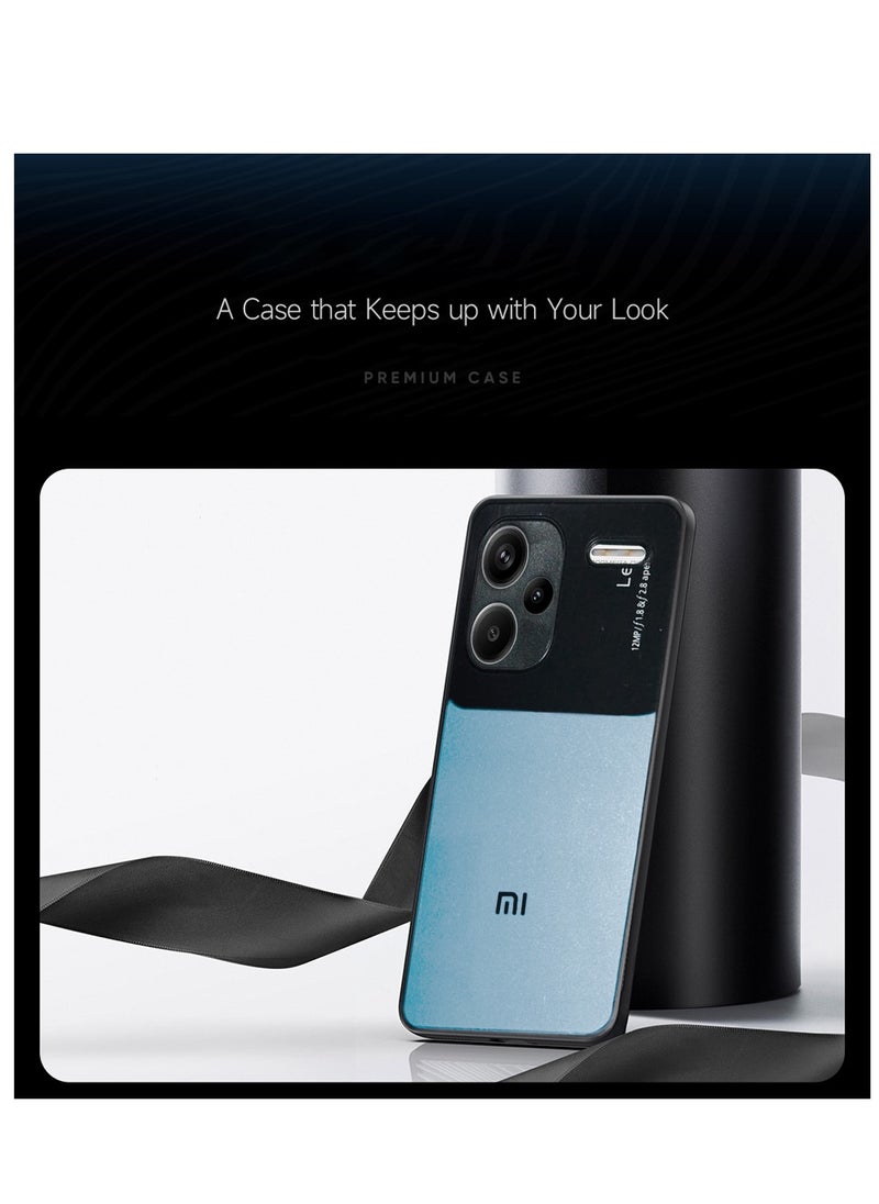 Wtech Liquid Silicone With Raised Cemera Lips Case Cover For Xiaomi Redmi Note 13 Pro+ / Redmi Note 13 Pro Plus 5G 2023 Black/Sky Blue  - Image 3