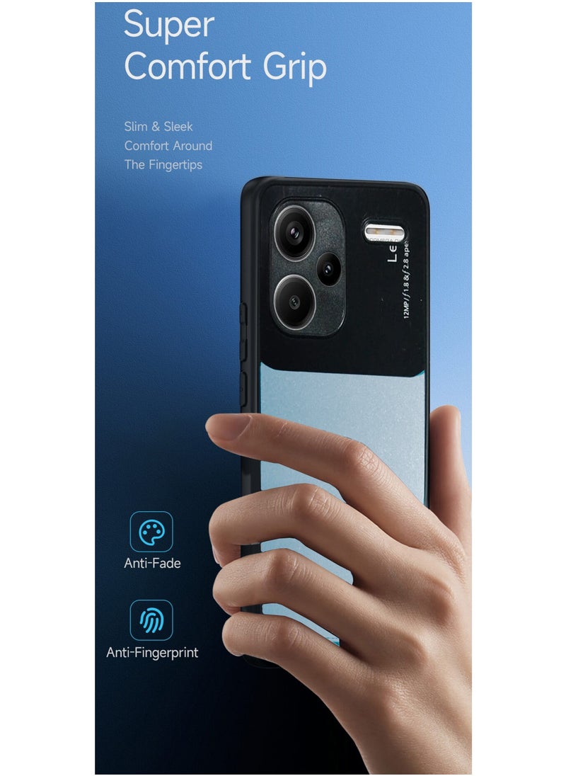 Wtech Liquid Silicone With Raised Cemera Lips Case Cover For Xiaomi Redmi Note 13 Pro+ / Redmi Note 13 Pro Plus 5G 2023 Black/Sky Blue  - Image 2