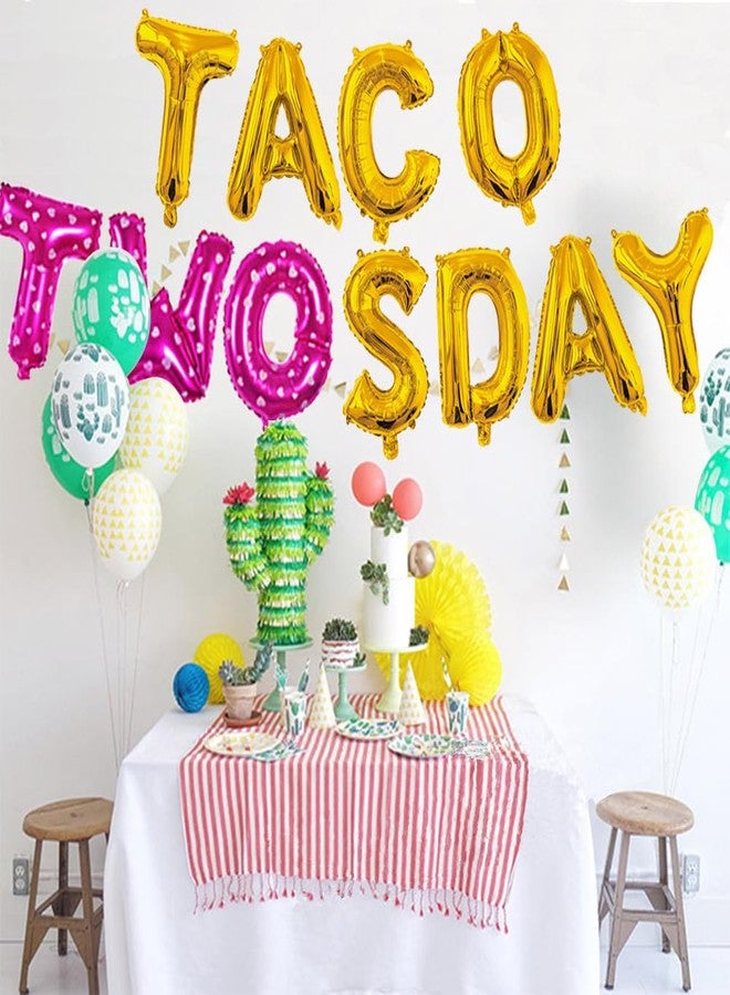 Geloar Qinsly's 14PCS Taco Twosday Birthday Party Kit - Fiesta Themed Banner, Balloons, Cactus Decorations for Taco 2sDay Celebration - Image 4