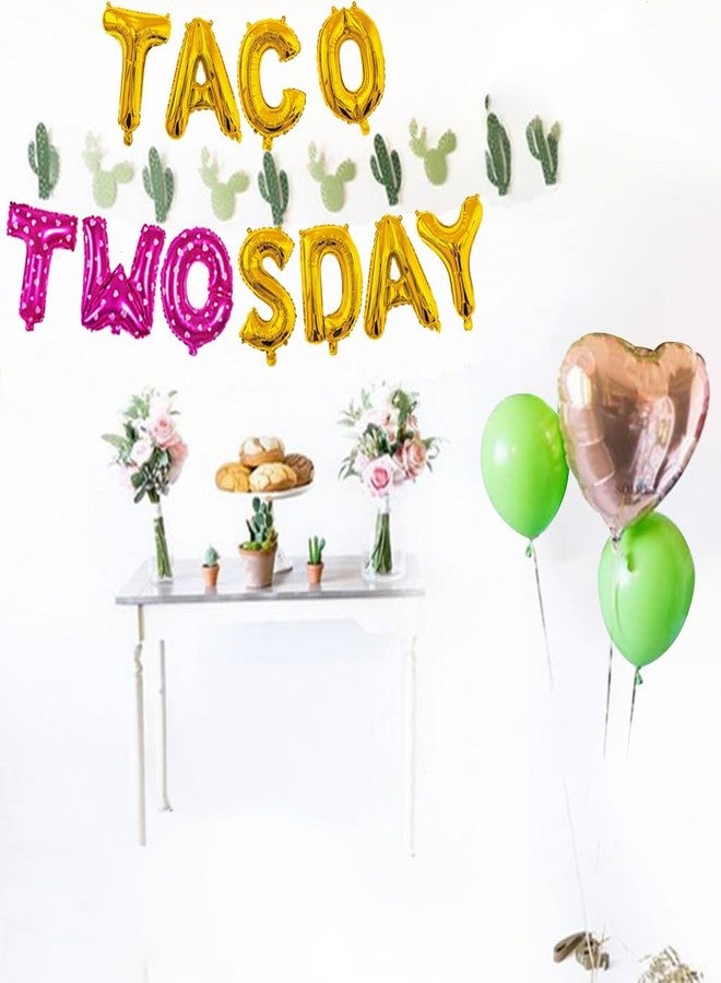 Geloar Qinsly's 14PCS Taco Twosday Birthday Party Kit - Fiesta Themed Banner, Balloons, Cactus Decorations for Taco 2sDay Celebration - Image 5