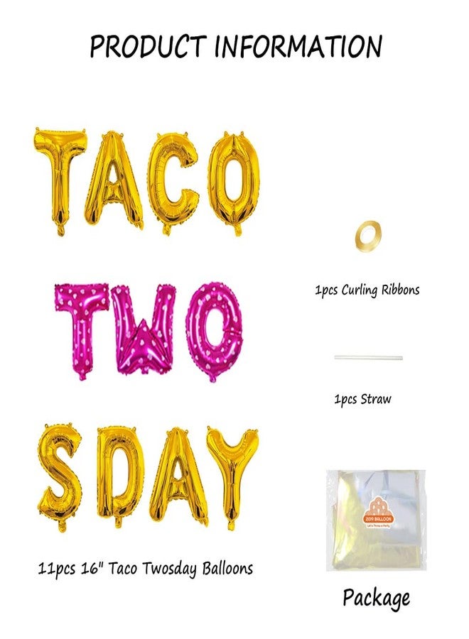 Geloar Qinsly's 14PCS Taco Twosday Birthday Party Kit - Fiesta Themed Banner, Balloons, Cactus Decorations for Taco 2sDay Celebration - Image 3