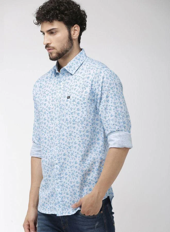 The Indian Garage Co Men Slim Fit Abstract Printed Full Sleeves Spread Collar Casual Shirt