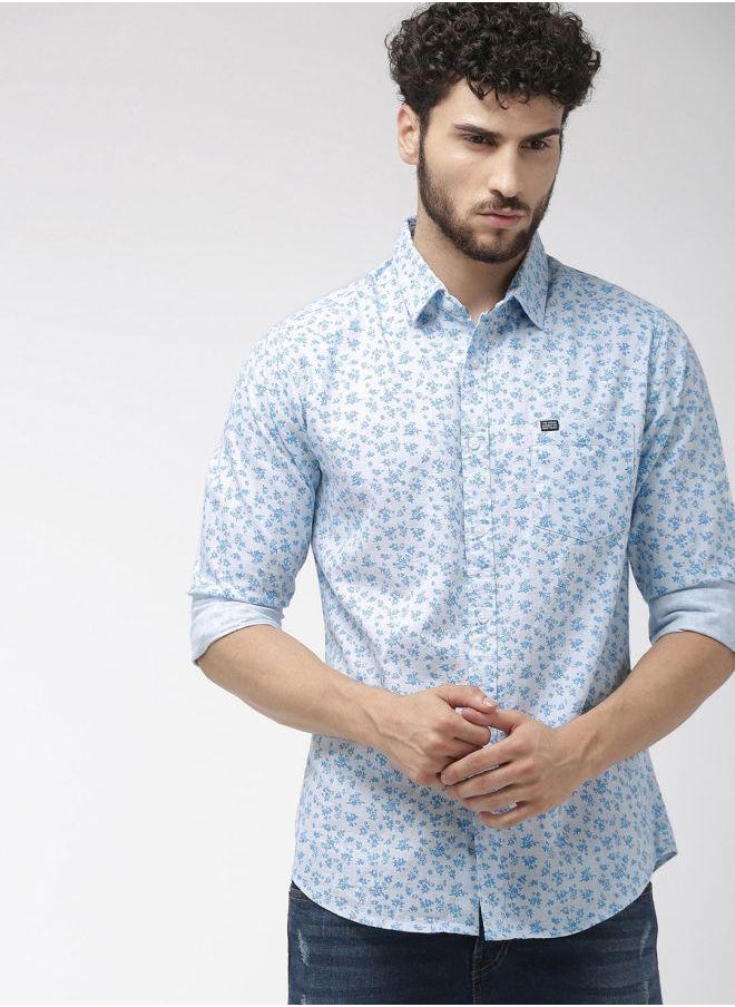 The Indian Garage Co Men Slim Fit Abstract Printed Full Sleeves Spread Collar Casual Shirt  - Image 1