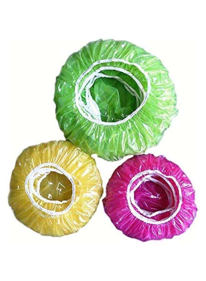 60 Reusable Elastic Food Bowl Storage Covers,Variety of 3 translucent stretchable sizes and Colorful Dish Plate Covers,Alternative to foil, plastic wrap,BPA Free - Image 1