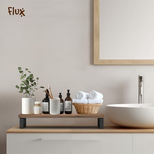 flux Monitor Stand Wooden | Monitor Stand Riser | PC Stand For Desktop Table | , Non Slip, Material: Particle Board & Metal (Walnut brown) [DO IT YOURSELF (DIY)] - Image 4