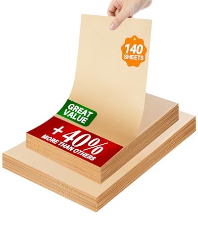 Yomeixte 140 Parchment Paper Sheets 9x13 Inch Precut Unbleached Baking Paper Sheets for Oven Air Fryer Cookies Bread Pizza NonStick Greaseproof Liners Natural Brown Parchment for Baking - Image 1