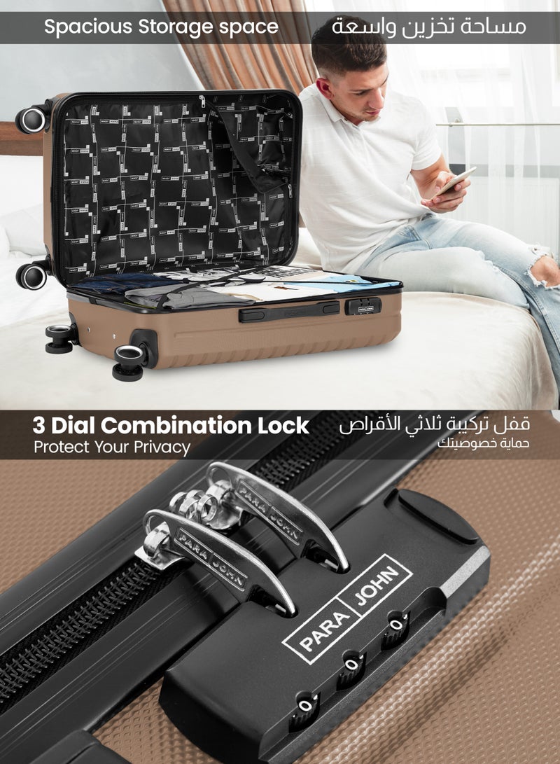 بارا جون حقيبة أمتعة أورورا واسطة الحجم (24  بوصة) مصنوعة من مادة ABS الصلبة مزودة بأربع عجلات دوارة وقفل - Image 4