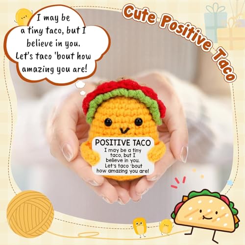 CoolShef Positive Crochet Taco | Handmade Crochet Toys for Inspirational Relaxation for Women, Students, Coworkers | Perfect Cheer Up Home & Office Companion - Image 5