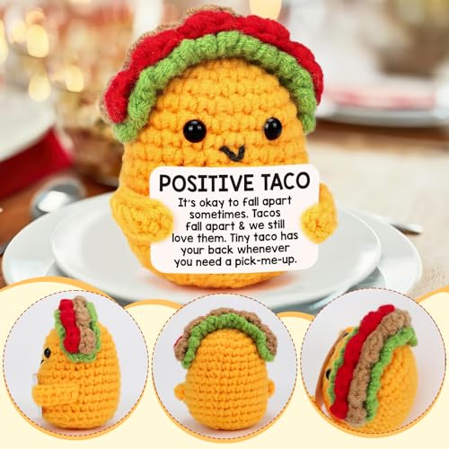 CoolShef Positive Crochet Taco | Handmade Crochet Toys for Inspirational Relaxation for Women, Students, Coworkers | Perfect Cheer Up Home & Office Companion - Image 4