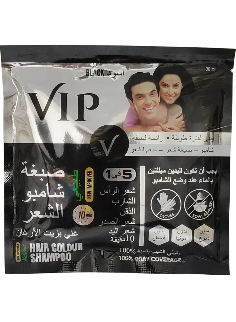VIP Hair Colour Shampoo With Argan Oil Black 20 ml