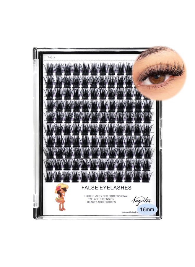 Vayator Wide Cluster D Curl Professional Makeup Individual Cluster Eyelashes Grafting Fake False Eyelashes Eyelash Extension Individual Eyelash (C#14mm) - Image 1