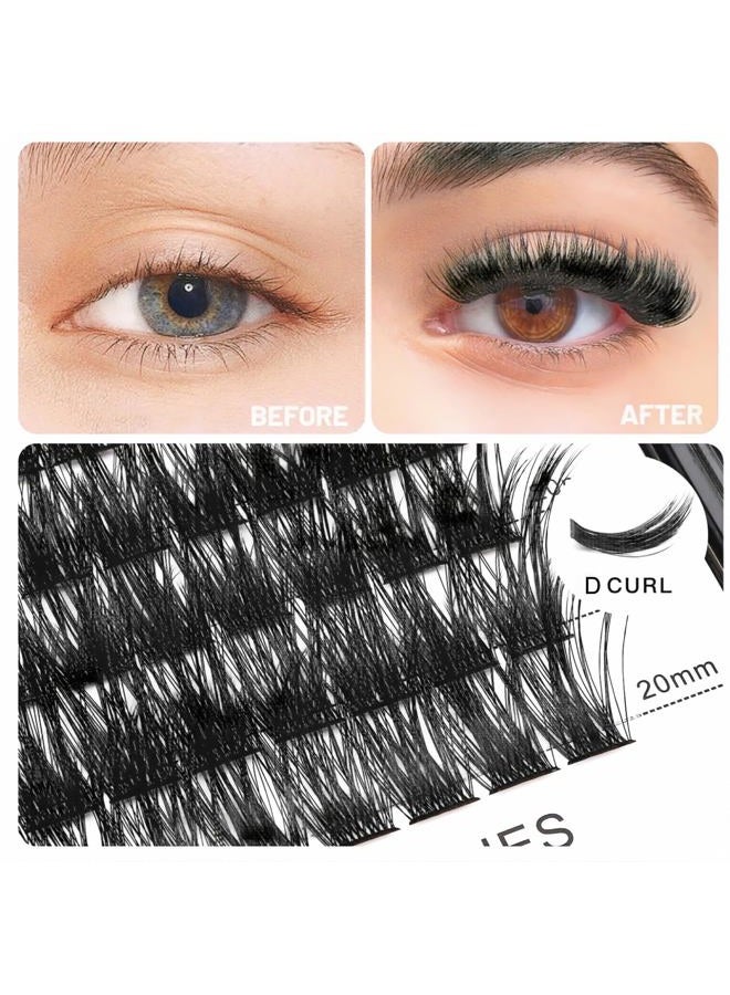 Vayator Wide Cluster D Curl Professional Makeup Individual Cluster Eyelashes Grafting Fake False Eyelashes Eyelash Extension Individual Eyelash (C#14mm) - Image 2