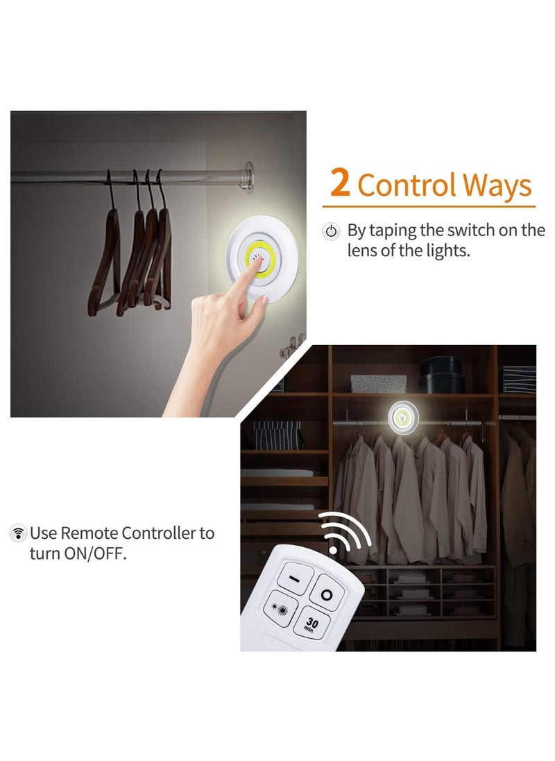 3PCS LED Lights with Remote Control, Under Cabinet Light Wireless Smart LED Night Lamp for Kitchen Wardrobe Cupboard Stair Corridor Flush Mount Ceiling Lamp Flush Mount Ceiling Lamp