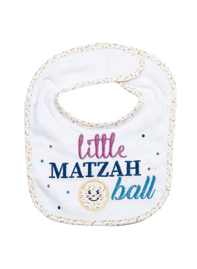 Rite Lite Adorable Little Matzah Ball Embroidered Bib - Stylish & Cute Passover Bib Pesach Seder Jewish Holiday Party Apparel Accessories Party Favors Judaism Baby Gifts for Newborns - Image 1
