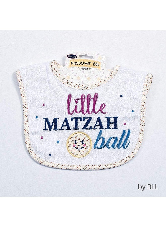 Rite Lite Adorable Little Matzah Ball Embroidered Bib - Stylish & Cute Passover Bib Pesach Seder Jewish Holiday Party Apparel Accessories Party Favors Judaism Baby Gifts for Newborns - Image 2