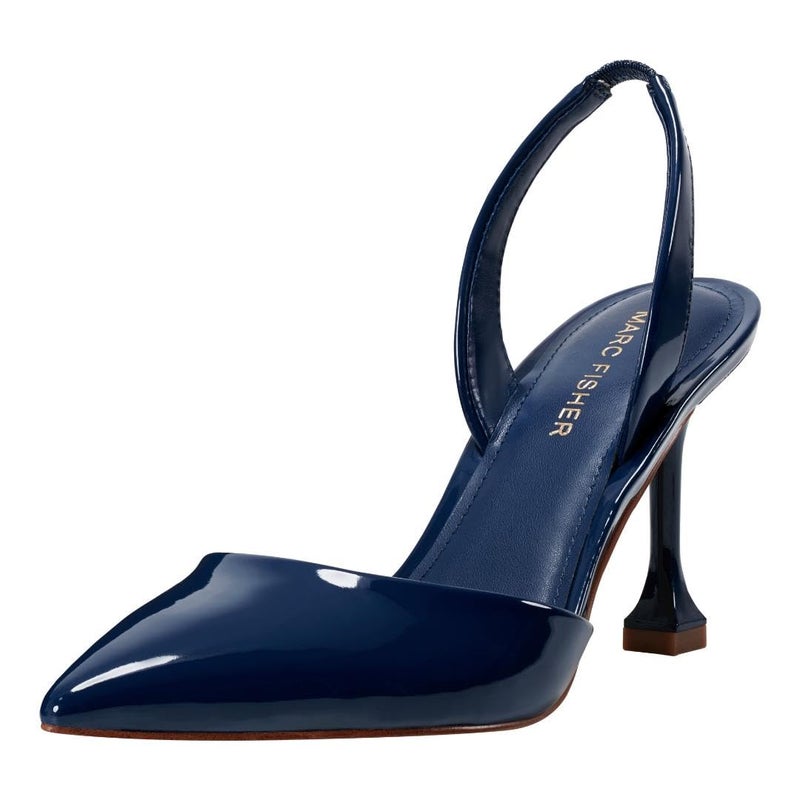 Marc Fisher Womens Hadya Pump Dark Blue Patent 400 75
